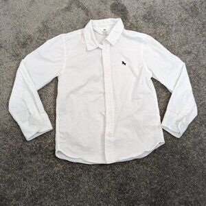 H&M Boy's Classic White Button Down Dress Shirt Size 6 Youth Small